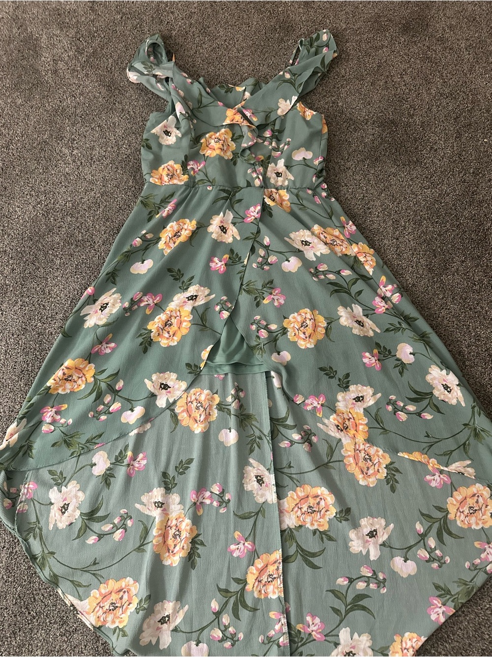 Floral Midi Dress in Sage Green